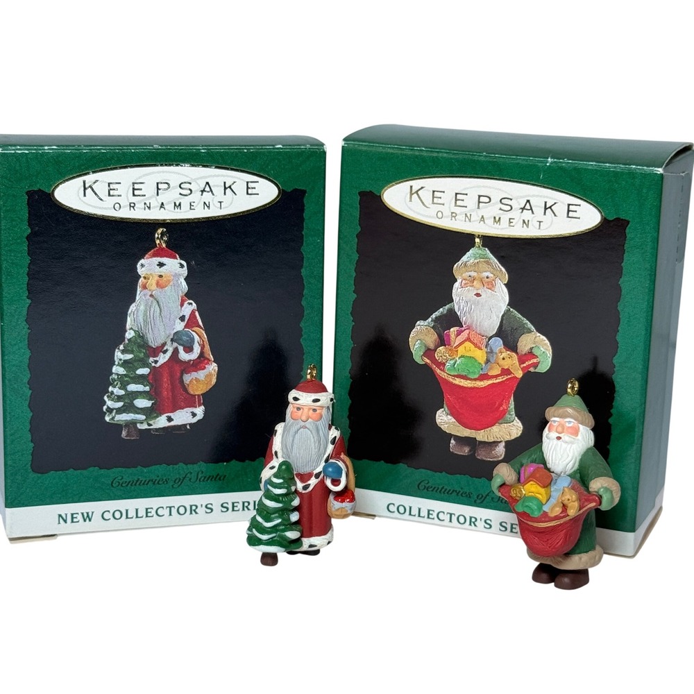 Hallmark Centuries of Santa Ornaments 1994 1995 First Second Series Set of 2